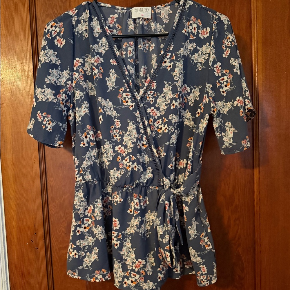 Tie Waisted Peplum Top
